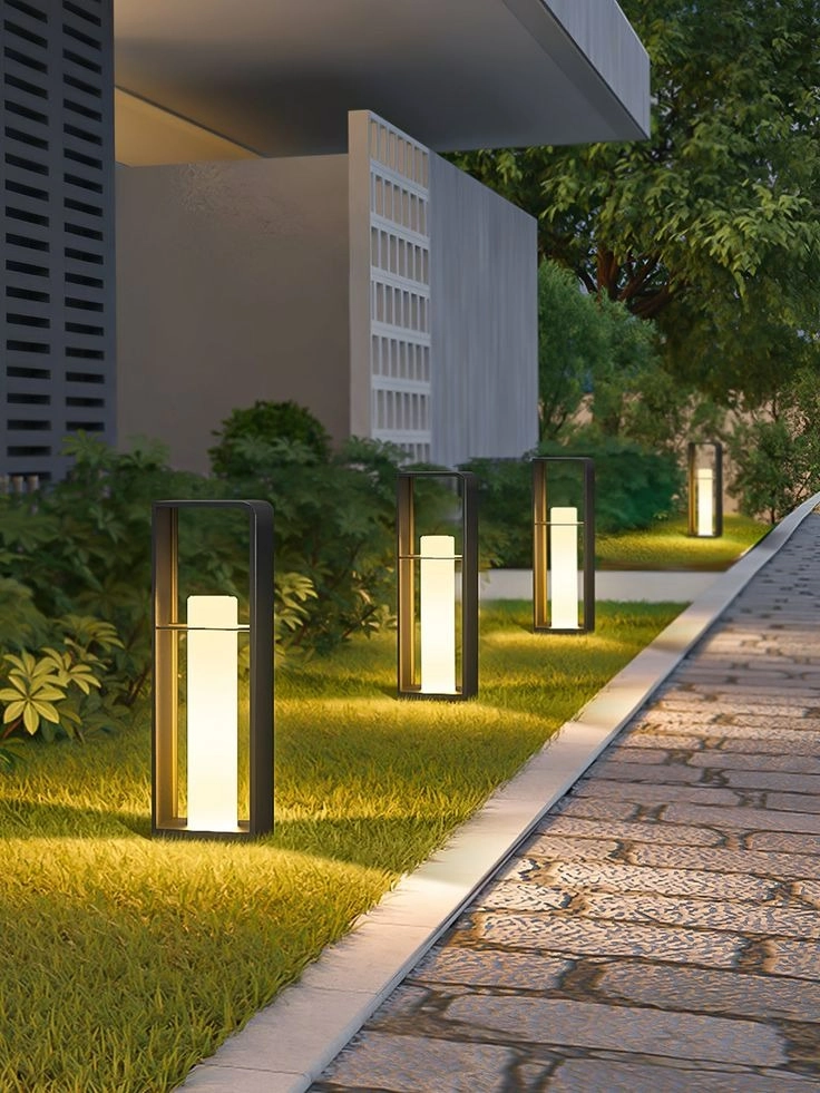 outdoor lawn light in a garden